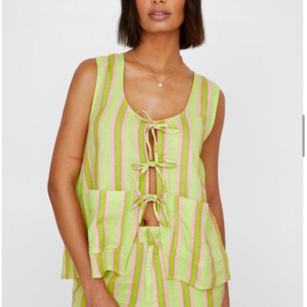 Bright Striped Tie Vest